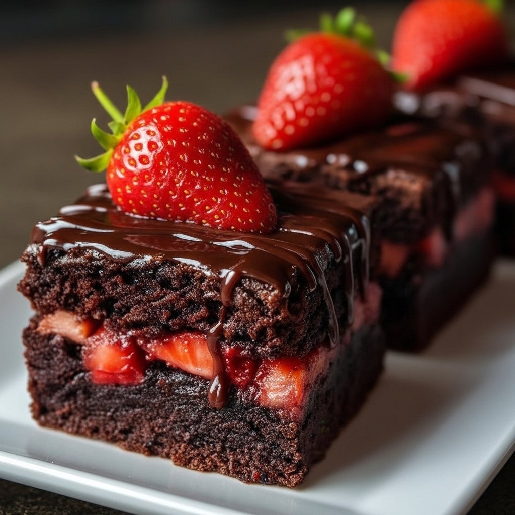 strawberry-brownies