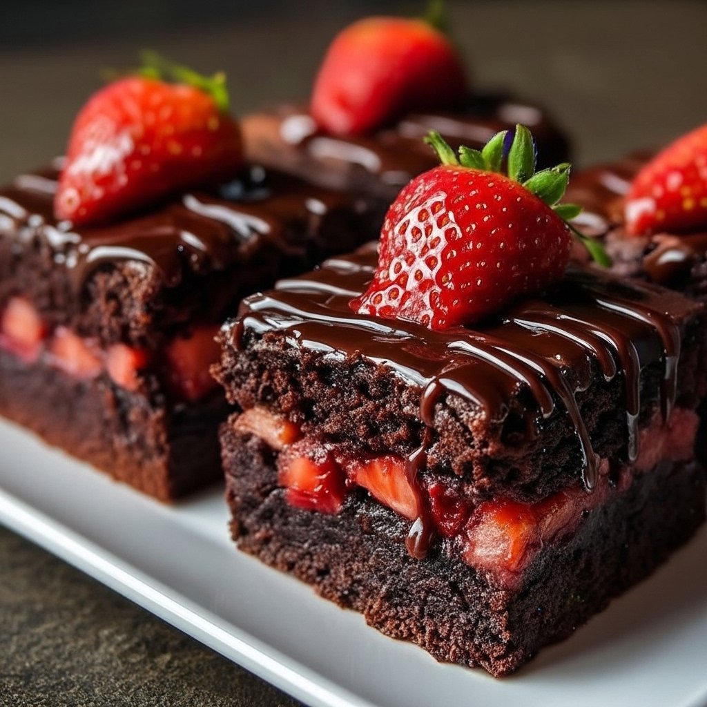 strawberry-brownies