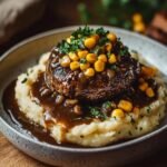 salisbury-steak-garlic-mashed-potatoes-corn-recipe