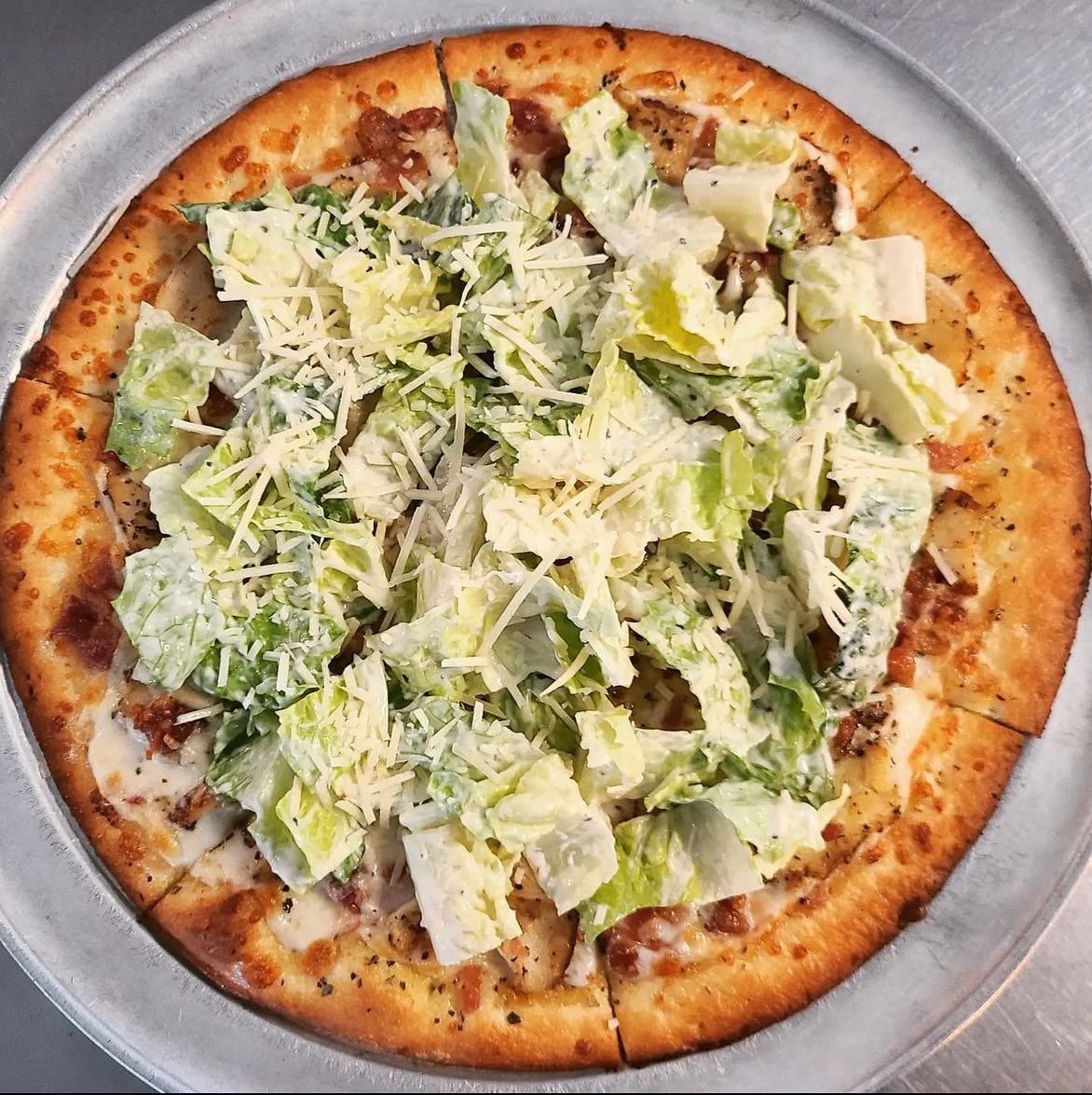 Chicken-Caesar-Salad-Pizza
