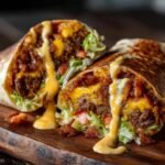 loaded-bacon-cheeseburger-burrito-creamy-cheese-finish