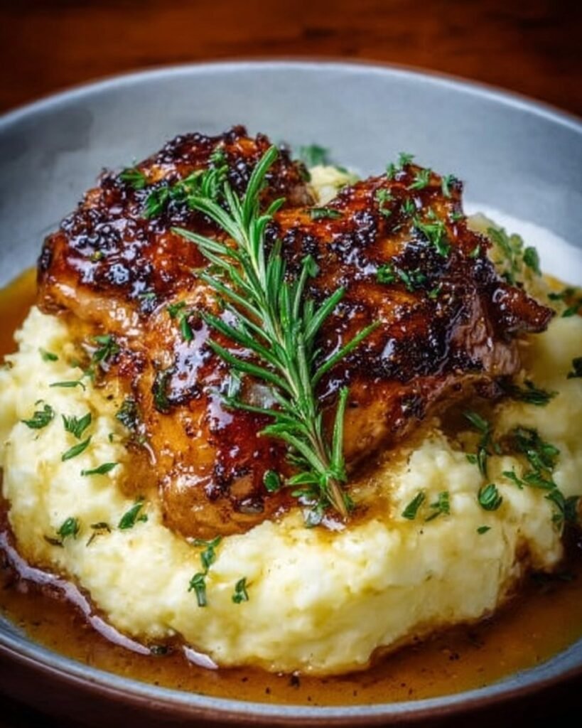Chipotle-Honey-Chicken Thighs-Loaded-with Protein-&-Smoked Gouda-Mashed-Potatoes