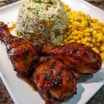 Honey Glazed Chicken Drumsticks with Rice & Corn