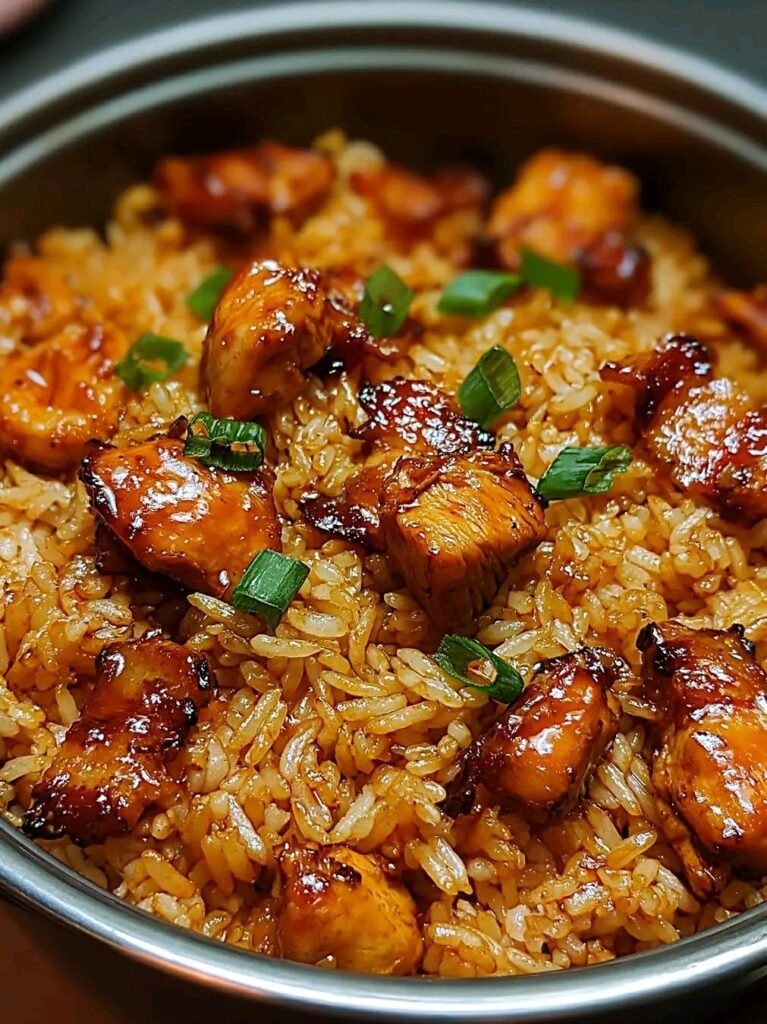 sweet-and-spicy-firecracker-chicken-with-crispy-bacon-and-honey-glazed-jasmine-rice-skillet