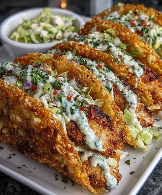 dill-pickle-ranch-smash-chicken-tacos