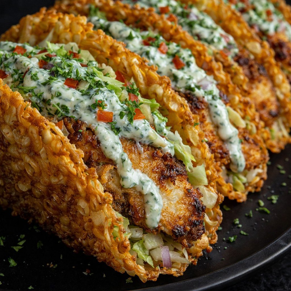 dill-pickle-ranch-smash-chicken-tacos