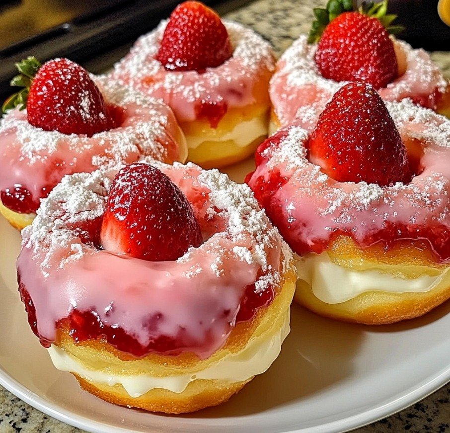 strawberry-cheesecake-stuffed-donut
