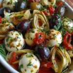 marinated-mozzarella-balls-with-artichokes-and-olives