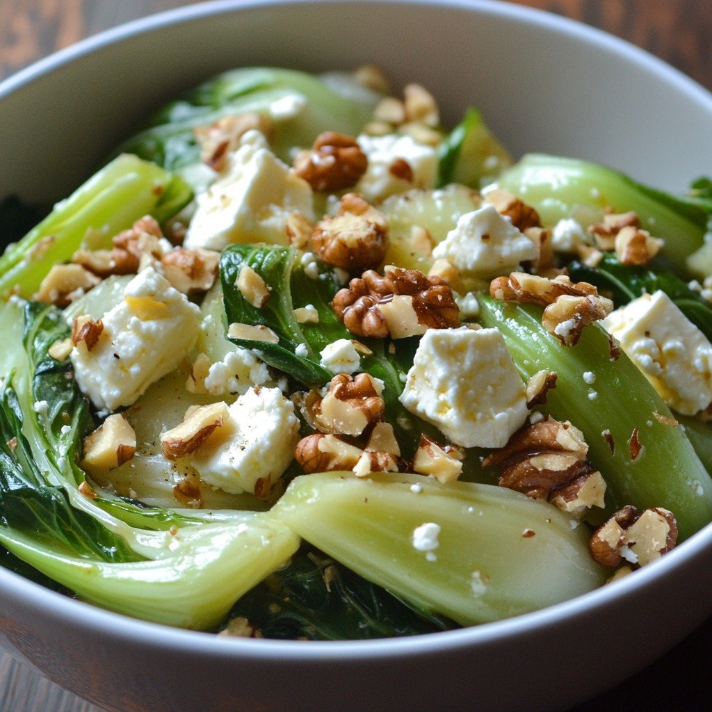 Garlic-Bok-Choy-with-Feta-&-Walnuts 