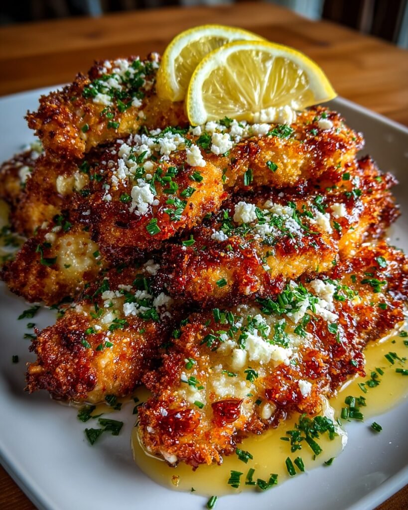 Crispy-Hot-Honey-Lemon-Feta-Chicken-Tenders