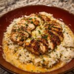 Smothered-Chicken-&-Rice-with-Garlic-Cream