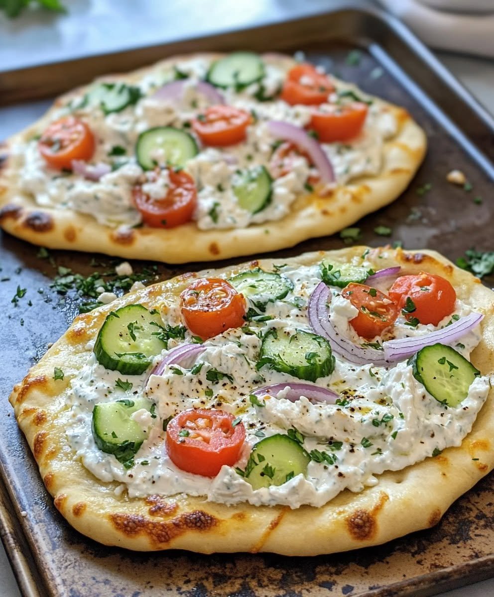 Tzatziki-Chicken-&-Veggie-Naan-Pizza