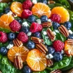 blueberries-raspberries-feta-honey-balsamic-dressing-salad