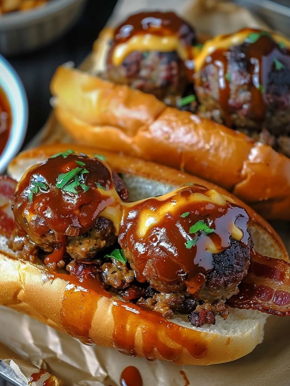 Bourbon-BBQ-Bacon Cheeseburger-Meatball-Subs