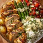 grilled-herb-chicken-bowl-with-asparagus-rice-garlic-sauce