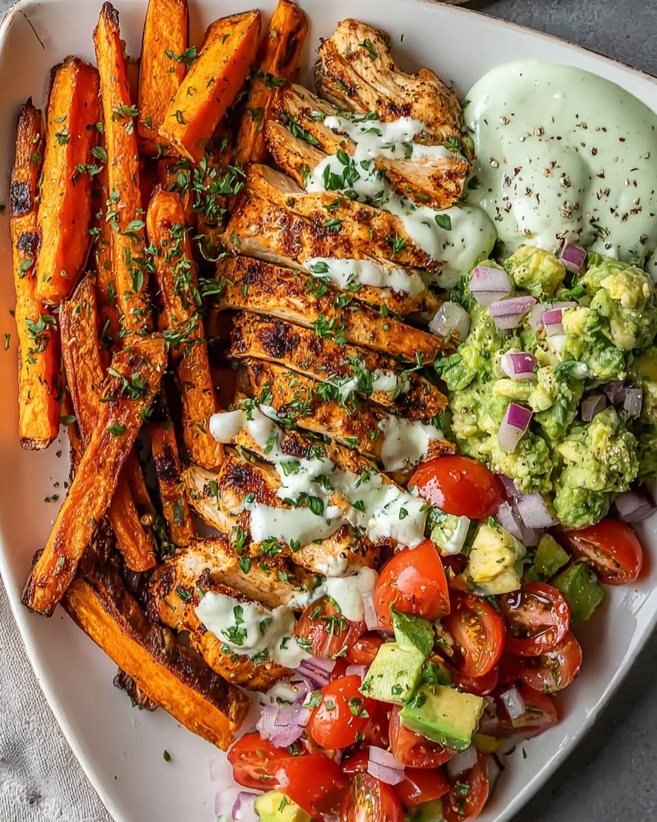Chicken-&-Sweet-Potato-Bowl-with-Avocado-Tomato-Salad