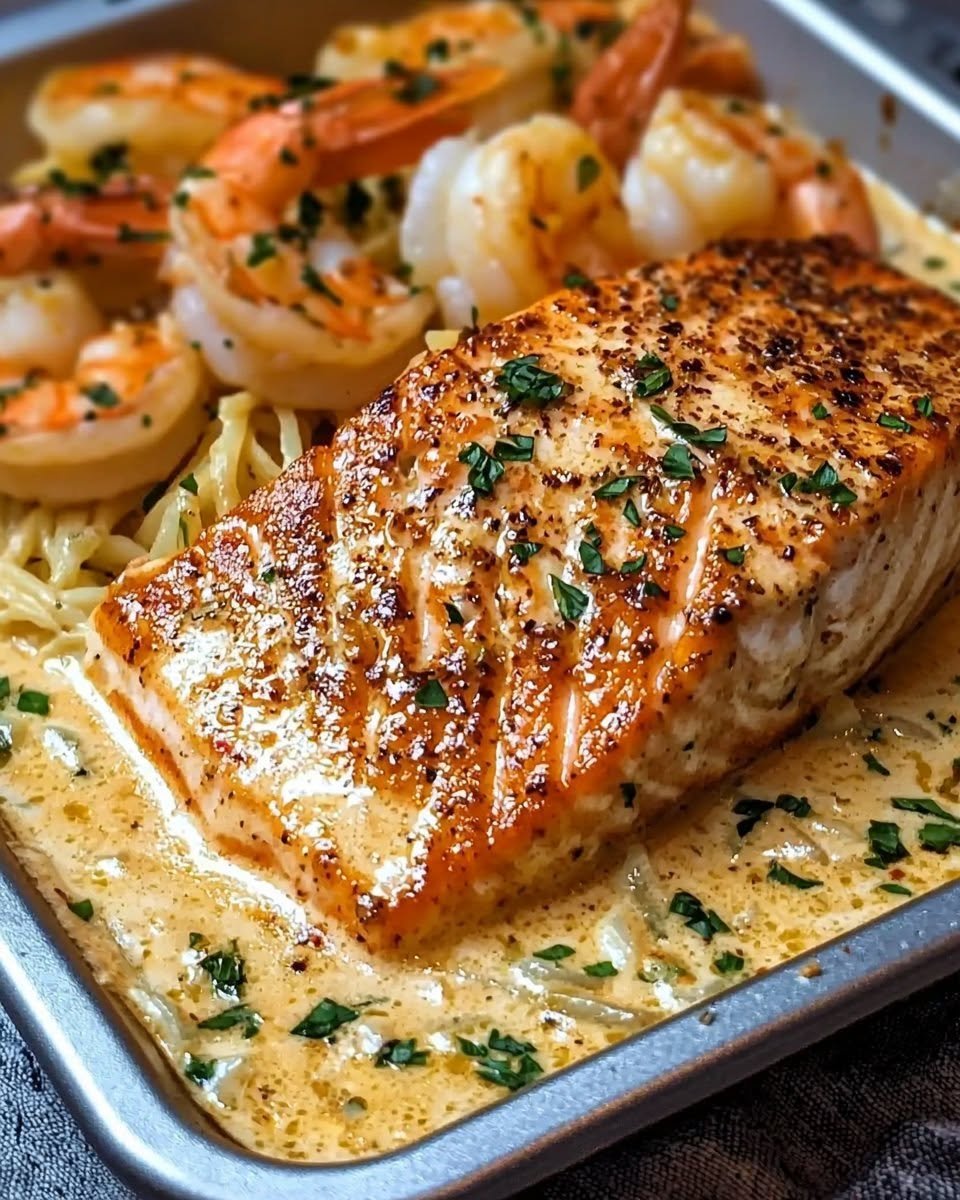 creamy-garlic-butter-shrimp-seared-salmon