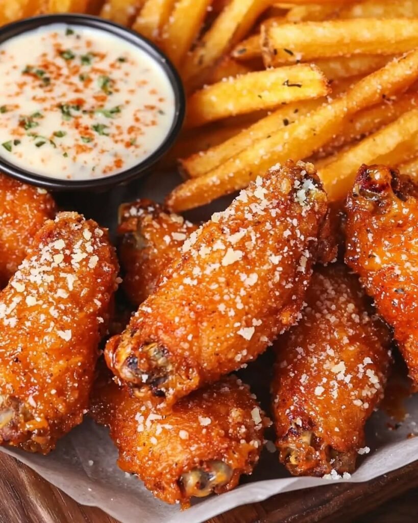 crispy-garlic-parmesan-wings-seasoned-fries