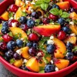 Blueberry-Peach-Feta-Salad