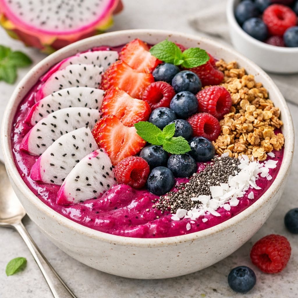Dragon-Fruit-Berry-Smoothie-Bowl