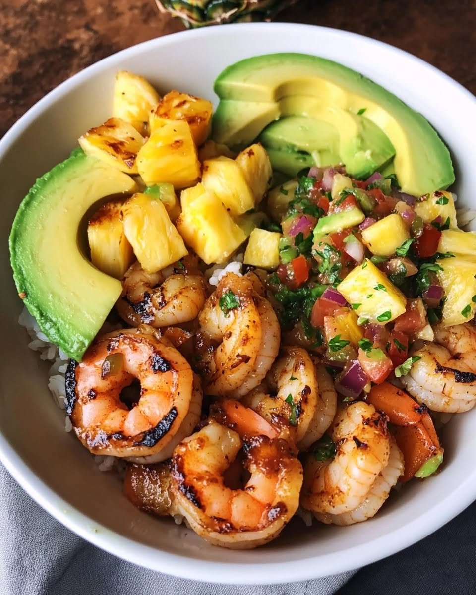 Shrimp & Rice Bowl with Pineapple Salsa: A Fresh and Flavorful Lunch Option
