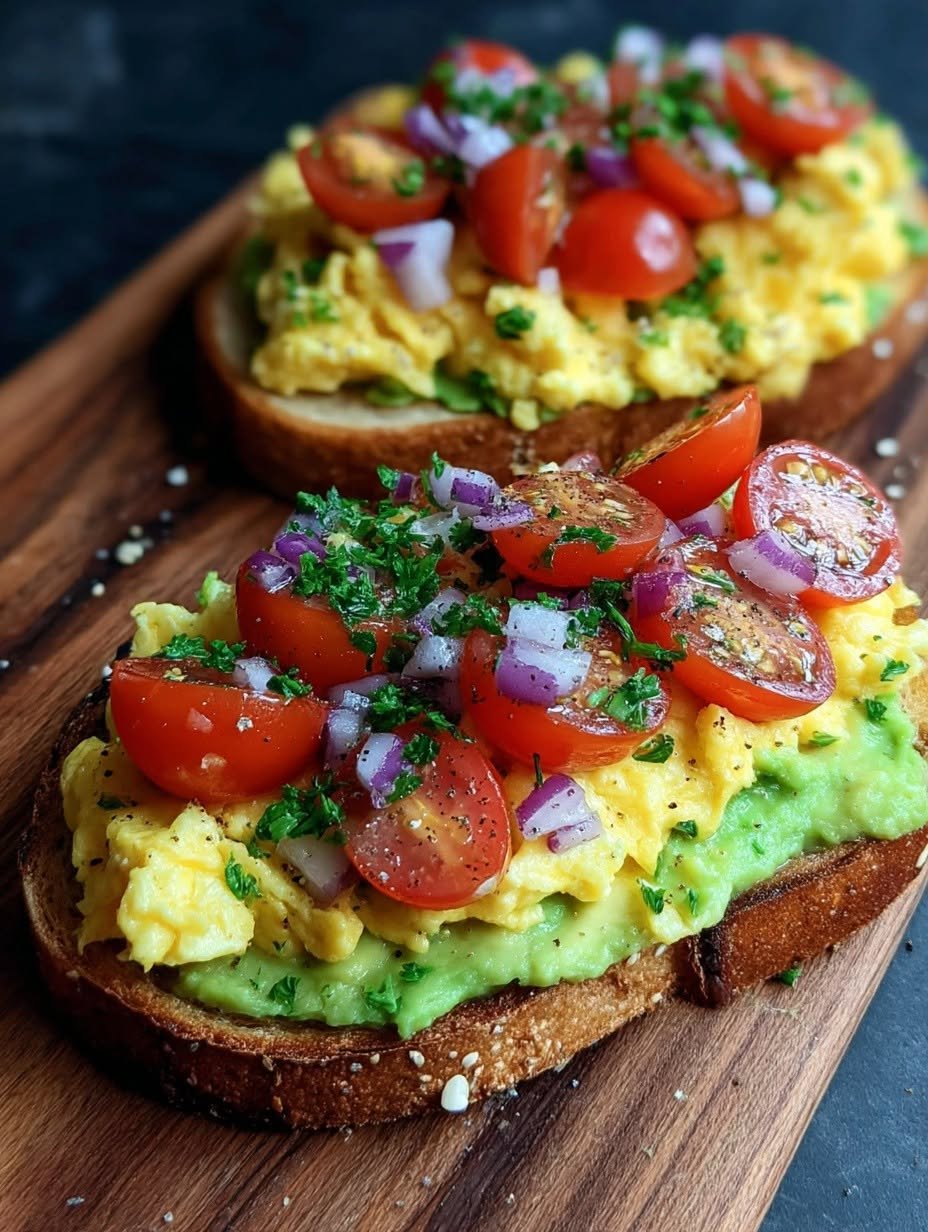 Avocado-Toast-with-Scrambled-Eggs-&-Veggies