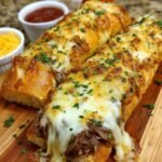 Cheesesteak-Stuffed-Garlic-Bread
