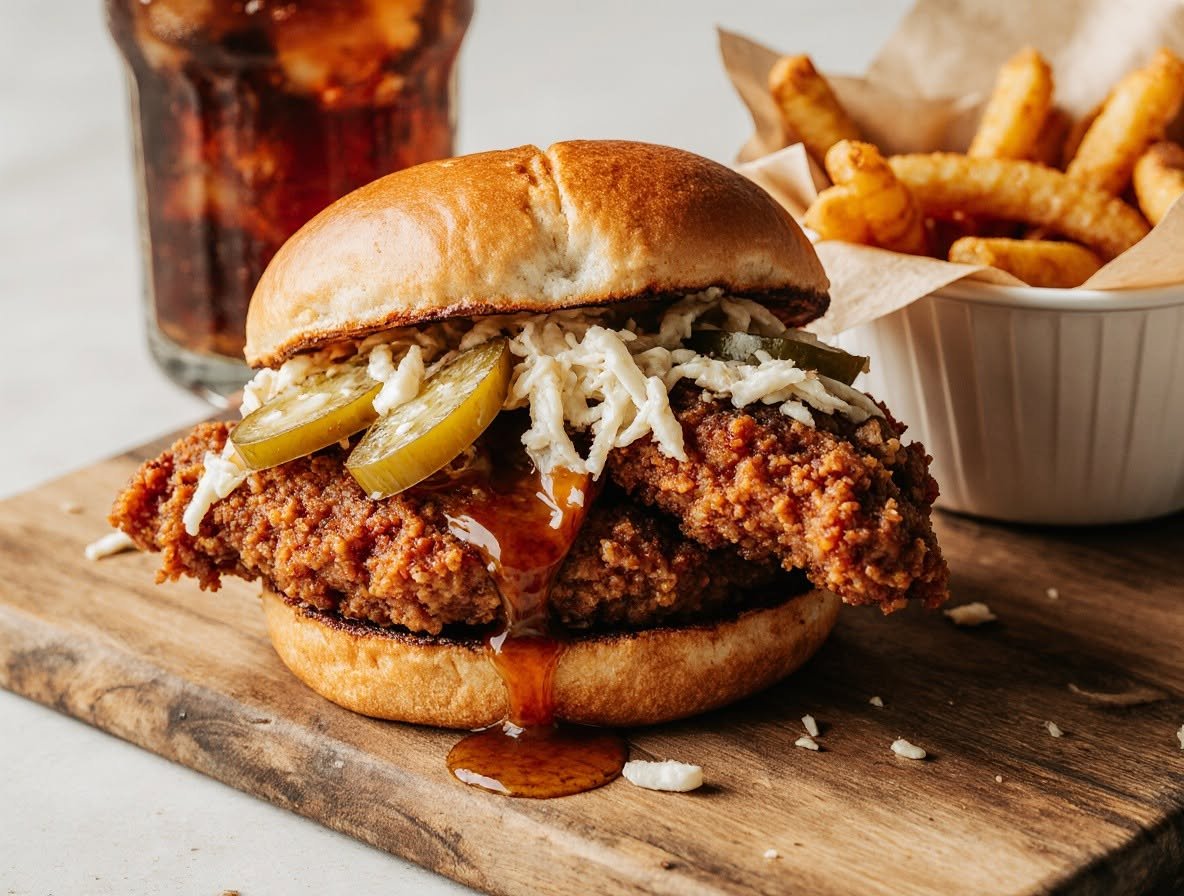 Spicy Nashville Hot Chicken Sandwich – Fiery, Savory & Irresistible