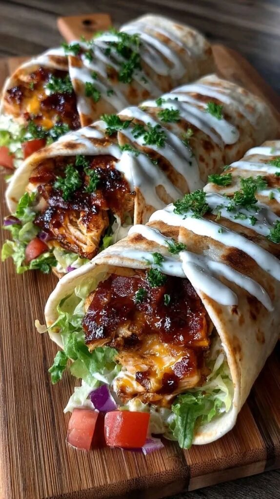 Easy and Delicious BBQ Chicken & Ranch Cheese Wraps
