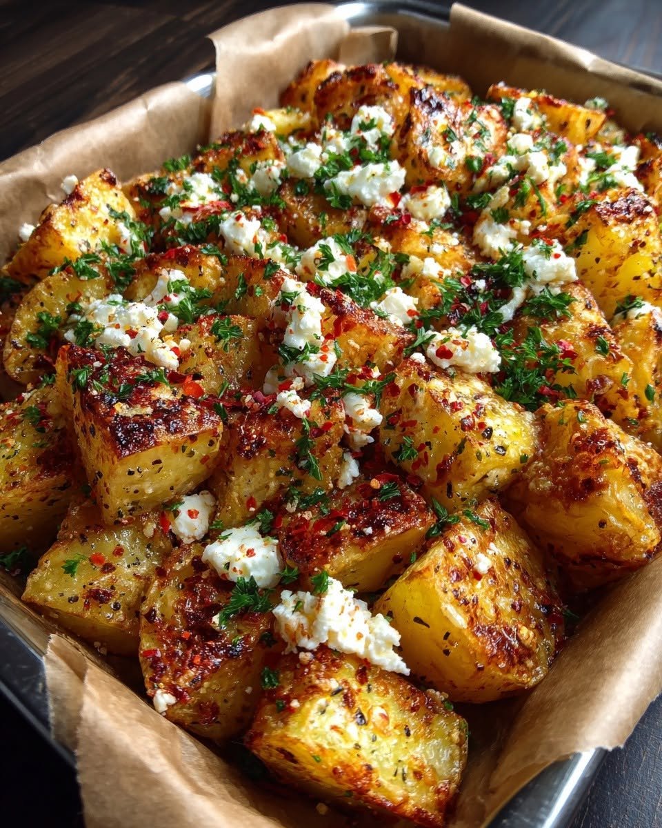 Healthy Baked Feta Potatoes