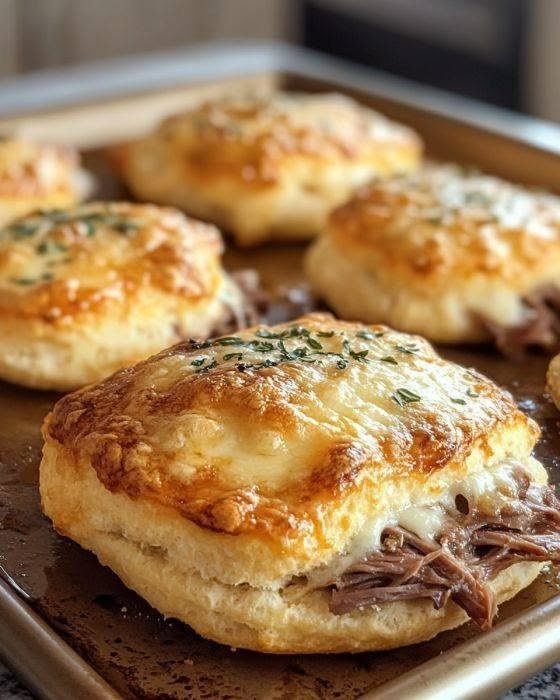 Baked French Dip Biscuits