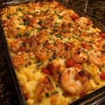 Cheesy Garlic Shrimp Bake