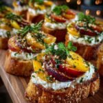 crostini-with-whipped-brie-nectarines-honey-fresh-mint