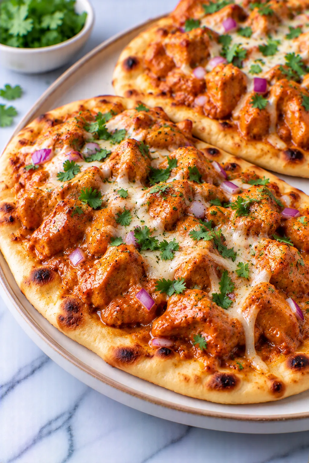 flatbread met butter chicken