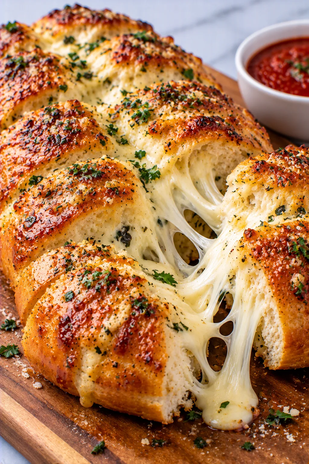soft and cheesy mozzarella stuffed bread