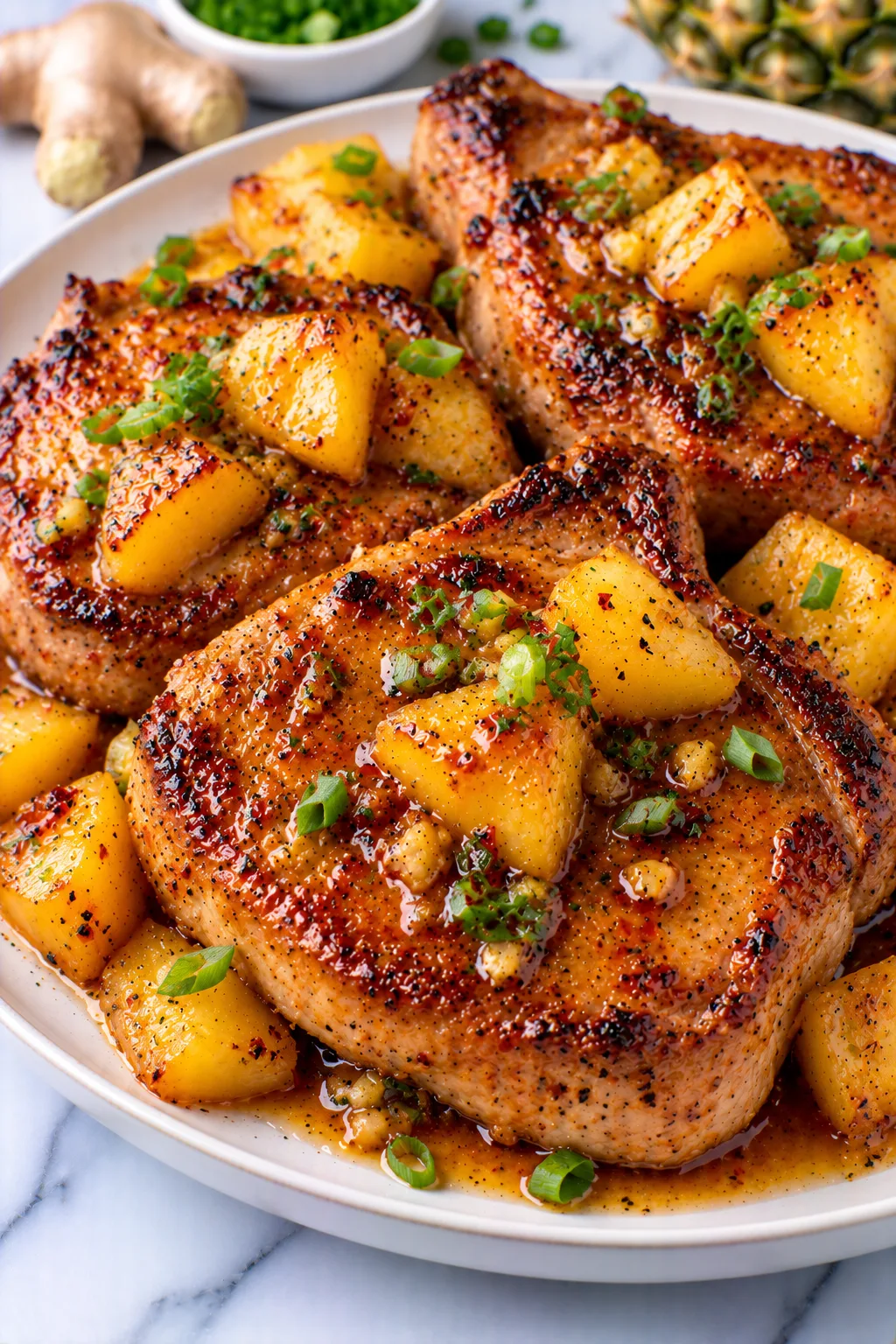 Pineapple Ginger Pork Chops