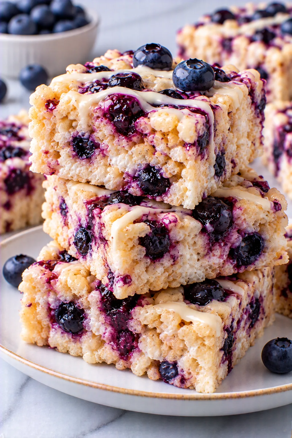 Blueberry Rice Krispies Treats