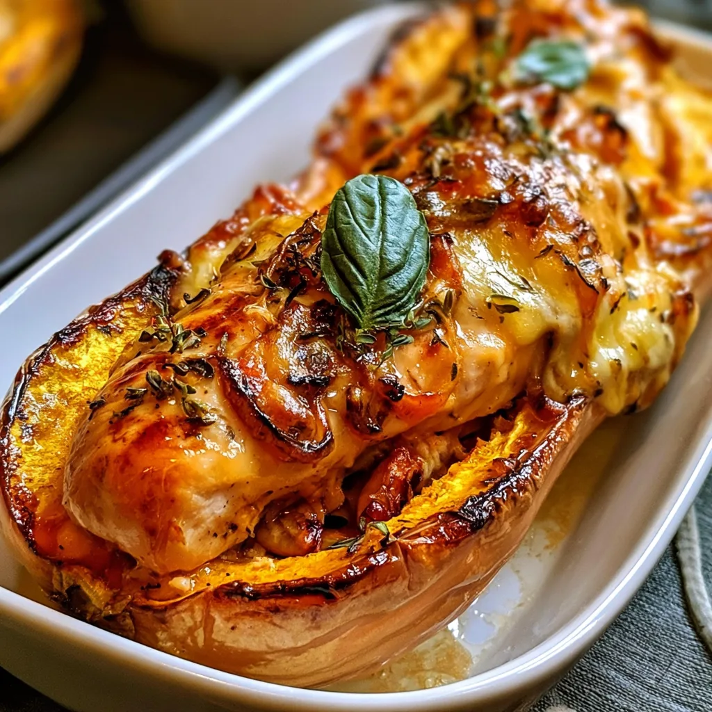 Honey-Roasted-Butternut-Squash-Stuffed-with-Chicken
