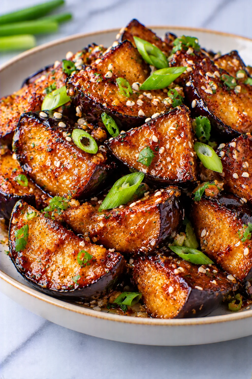 Crispy Miso Glazed Eggplant