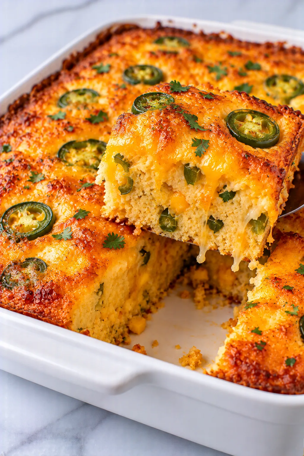 Cheddar jalapeno cornbread bake